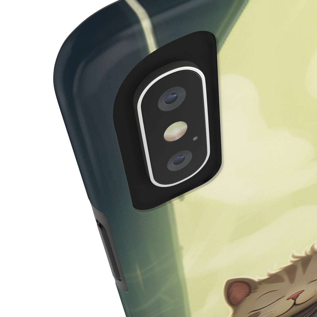 Grey Meditation Cat Tough iPhone Cases MADEE'S EXCLUSIVES - Madee's Boutique Phone Case Printify Accessories aesthetic mobile coveraesthetic phone casesiPhone 14