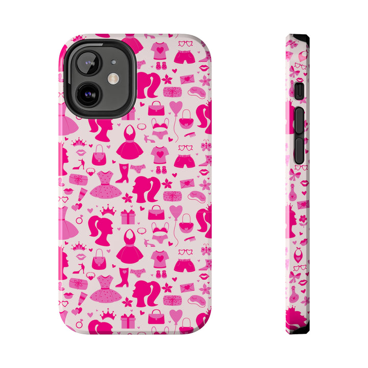 Girly pink Tough iPhone Cases - Madee's Boutique Phone Case Printify Accessories Aesthetic Case IphoneAesthetic Case PhoneiPhone 12 Mini