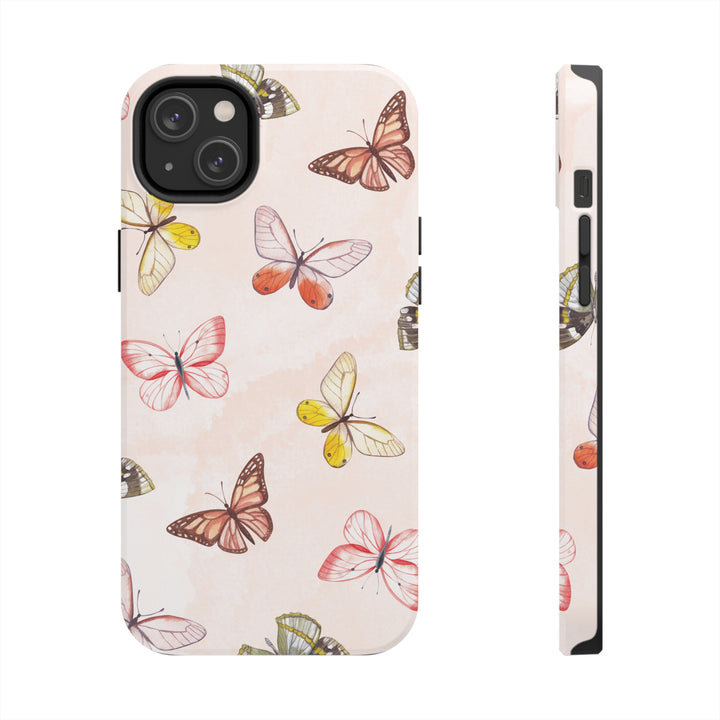 Pastel Pink Tough iPhone Cases with butterfly - Madee's Boutique Phone Case Printify Accessories Aesthetic Case IphoneAesthetic Case PhoneiPhone 14 Plus