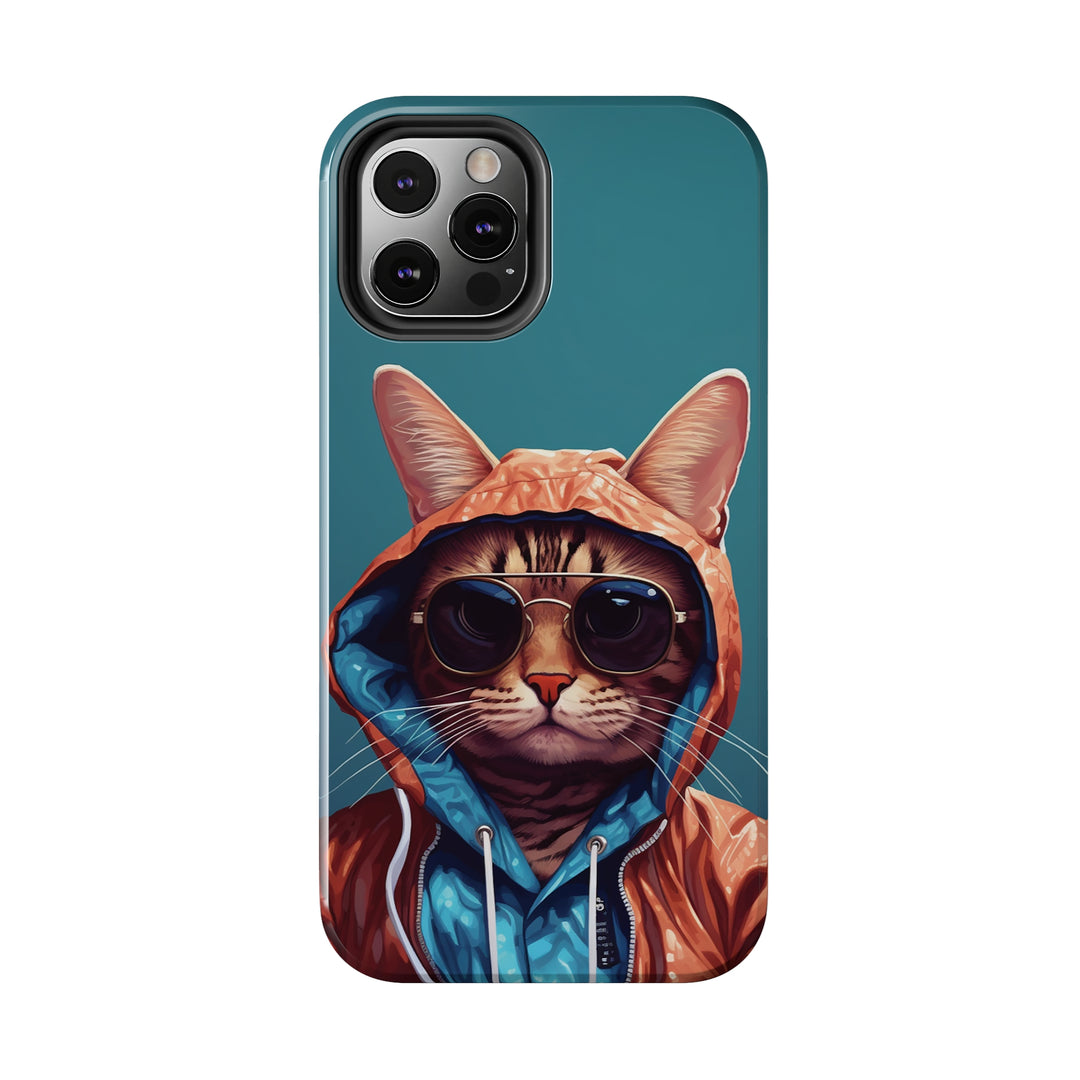 Cool Cat Tough IPhone blue Cases MADEE'S EXCLUSIVES - Madee's Boutique Phone Case Print On Demand Partners Accessories aesthetic mobile coveraesthetic phone casesiPhone 12 Mini