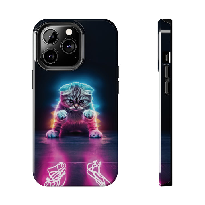 Pink Neon Cat Tough iPhone Cases MADEE'S EXCLUSIVES - Madee's Boutique Phone Case Printify Accessories aesthetic mobile coveraesthetic phone casesiPhone 13 Pro