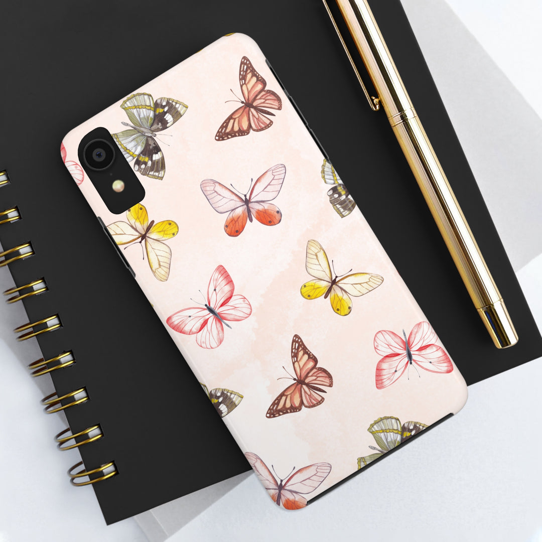 Pastel Pink Tough iPhone Cases with butterfly - Madee's Boutique Phone Case Printify Accessories Aesthetic Case IphoneAesthetic Case PhoneiPhone 14