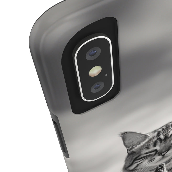 Meditation Cat Black and White Tough iPhone Cases MADEE'S EXCLUSIVES - Madee's Boutique Phone Case Printify Accessories aesthetic mobile coveraesthetic phone casesiPhone 12 Mini
