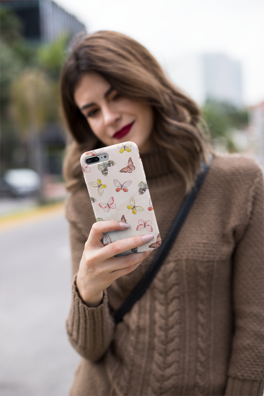 Pastel Pink Tough iPhone Cases with butterfly - Madee's Boutique Phone Case Printify Accessories Aesthetic Case IphoneAesthetic Case PhoneiPhone 14