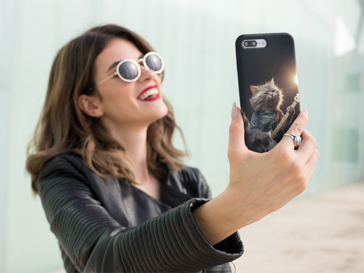 Cool Cat Playing Guitar Music Tough Phone Cases MADEE'S EXCLUSIVES - Madee's Boutique Phone Case Print On Demand Partners Accessories aesthetic mobile coveraesthetic phone casesiPhone 14