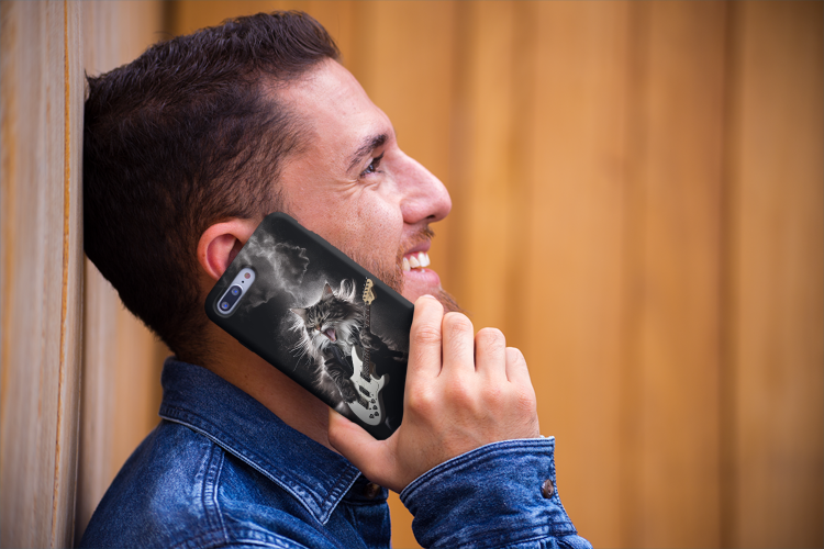 Cool Cat Playing Guitar Music Tough Phone Cases MADEE'S EXCLUSIVES - Madee's Boutique Phone Case Print On Demand Partners Accessories aesthetic mobile coveraesthetic phone casesiPhone 14
