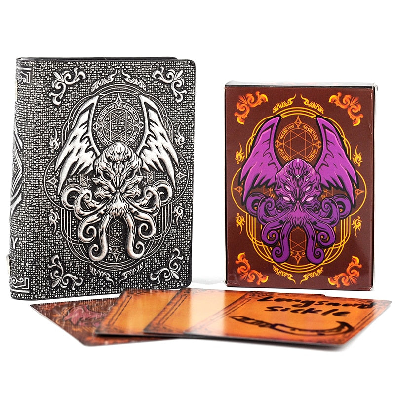 DND Spellcard Holder Cthulhu Embossed Hard Cover Spellbook Deck Case with 54 Blank Cards Tabletop Gaming Accessories - Madee's Boutique Madee's Boutique DS 10 sided dice 100 sided dice12 sided diceCH04B