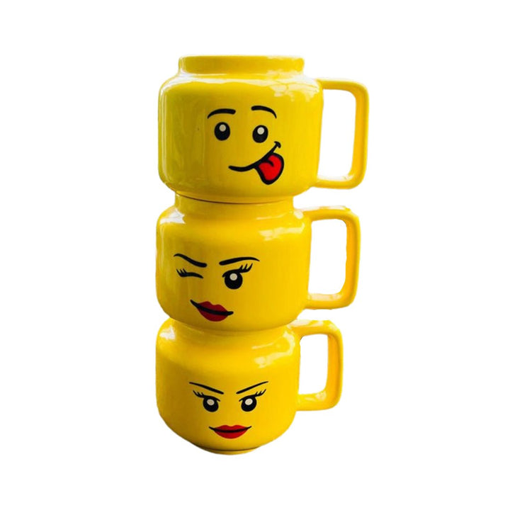 Fun Yellow Characters Children Handy Porcelain Mug - Madee's Boutique Mugs Madee's Boutique anniversary gift ideas anniversary giftsanniversary gifts for herWhite And Black Skull