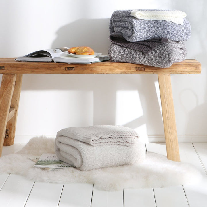 Home Soft Knit Blanket - Madee's Boutique Home Decor Madee's Boutique aesthetic blanket aesthetic giftanniversary gift ideasBeige130x160cm