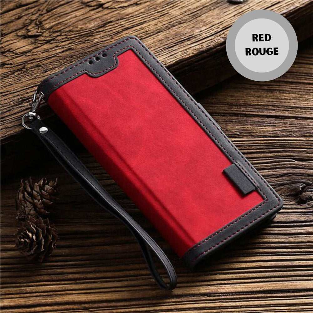 Iphone Cardholder Case Retro Stitching Mobile Phone Leather Case - Madee's Boutique Phone Case Madee's Boutique adhesive card holder for phone anniversary gift for husbandanniversary gift ideasRedIPhone XR