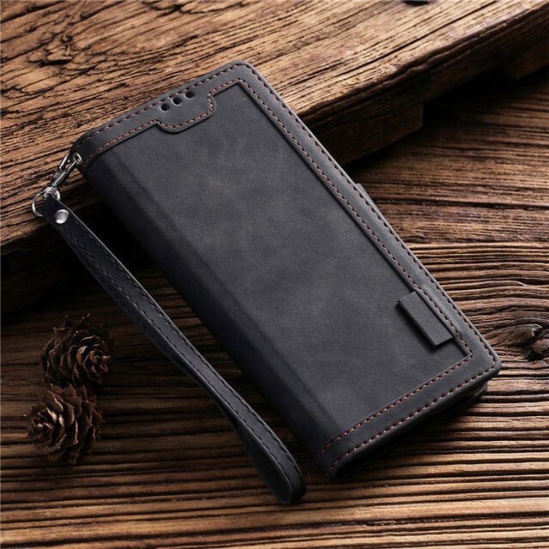 Iphone Cardholder Case Retro Stitching Mobile Phone Leather Case - Madee's Boutique Phone Case Madee's Boutique adhesive card holder for phone anniversary gift for husbandanniversary gift ideasBlackIPhone XR
