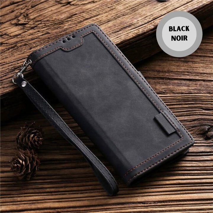 Iphone Cardholder Case Retro Stitching Mobile Phone Leather Case - Madee's Boutique Phone Case Madee's Boutique adhesive card holder for phone anniversary gift for husbandanniversary gift ideasBlackIPhone XR