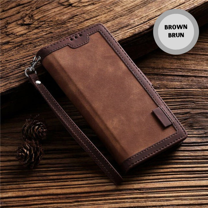 Iphone Cardholder Case Retro Stitching Mobile Phone Leather Case - Madee's Boutique Phone Case Madee's Boutique adhesive card holder for phone anniversary gift for husbandanniversary gift ideasBrownIPhone XR
