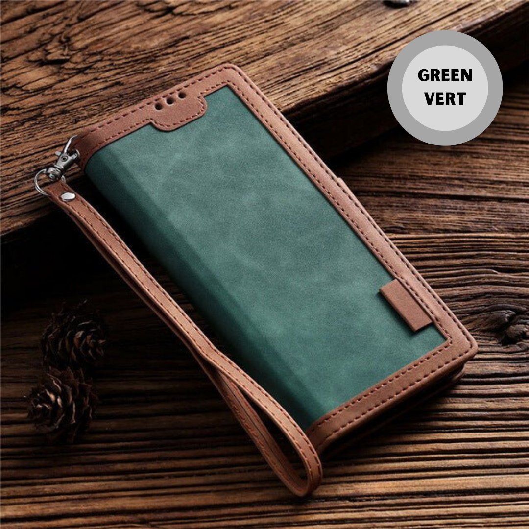 Iphone Cardholder Case Retro Stitching Mobile Phone Leather Case - Madee's Boutique Phone Case Madee's Boutique adhesive card holder for phone anniversary gift for husbandanniversary gift ideasGreenIPhone XR