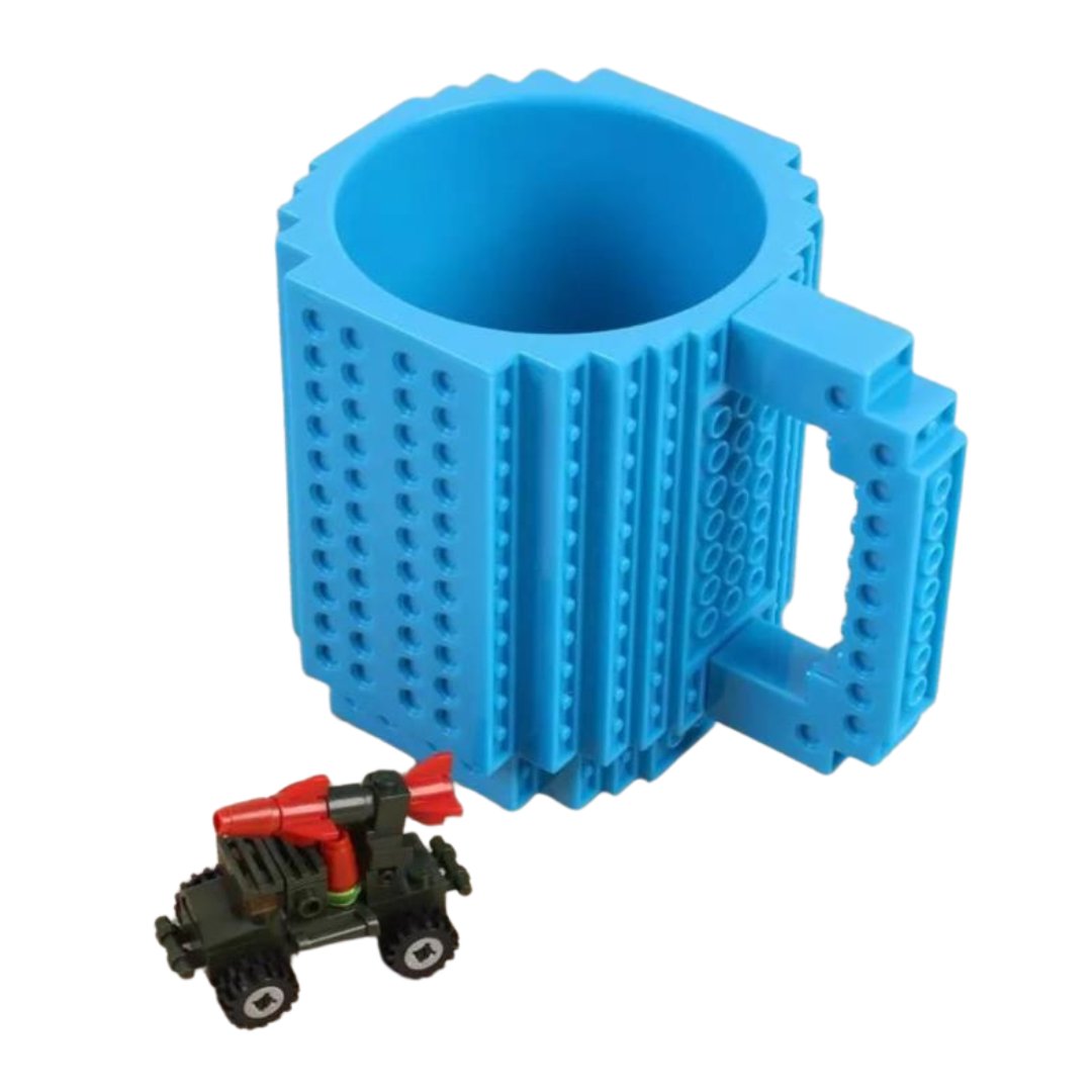 Unique LEGO Compatible Mug DIY Block Puzzle Mug - Madee's Boutique Mugs Madee's Boutique amazon lego coffee mug anniversary gift ideasanniversary giftsLight Blue