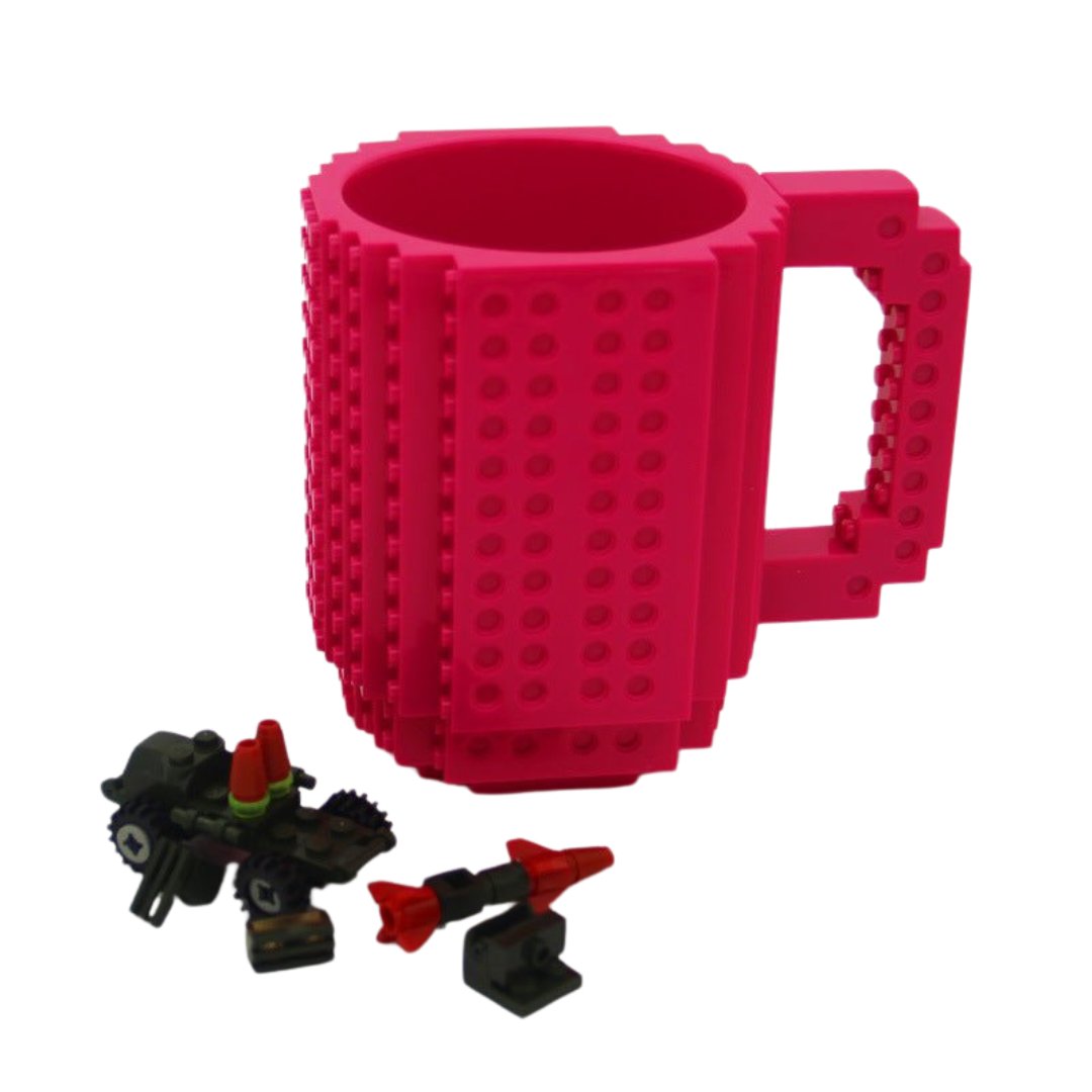 Unique LEGO Compatible Mug DIY Block Puzzle Mug - Madee's Boutique Mugs Madee's Boutique amazon lego coffee mug anniversary gift ideasanniversary giftsRose red