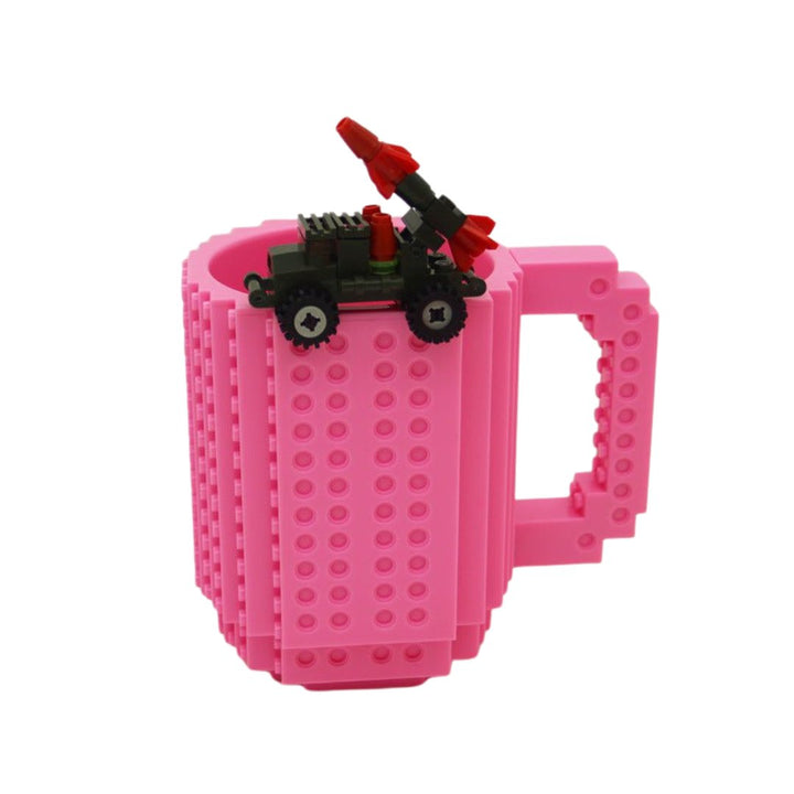 Unique LEGO Compatible Mug DIY Block Puzzle Mug - Madee's Boutique Mugs Madee's Boutique amazon lego coffee mug anniversary gift ideasanniversary giftsPink