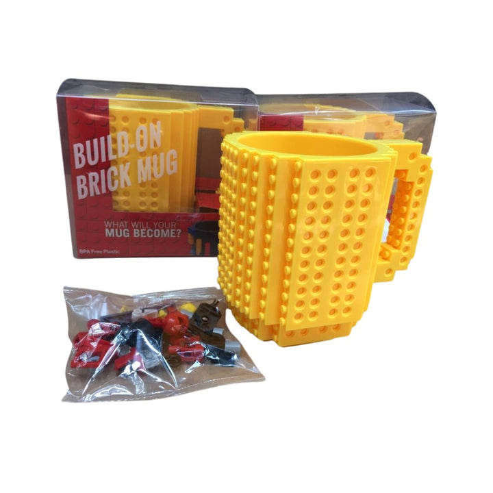 Unique LEGO Compatible Mug DIY Block Puzzle Mug - Madee's Boutique Mugs Madee's Boutique amazon lego coffee mug anniversary gift ideasanniversary giftsYellow