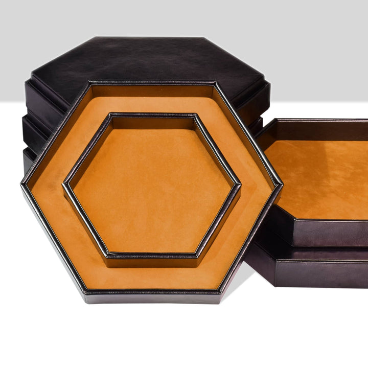 2 in 1 D&D Dice Tray & Dice Box Dice Case With Lid Hexagon Dice Rolling Tray & Dice Holder Velvet & PU Leather - Madee's Boutique Madee's Boutique DS 3d printed dice tray 40k dice trayamazon com dice trayBrownChina