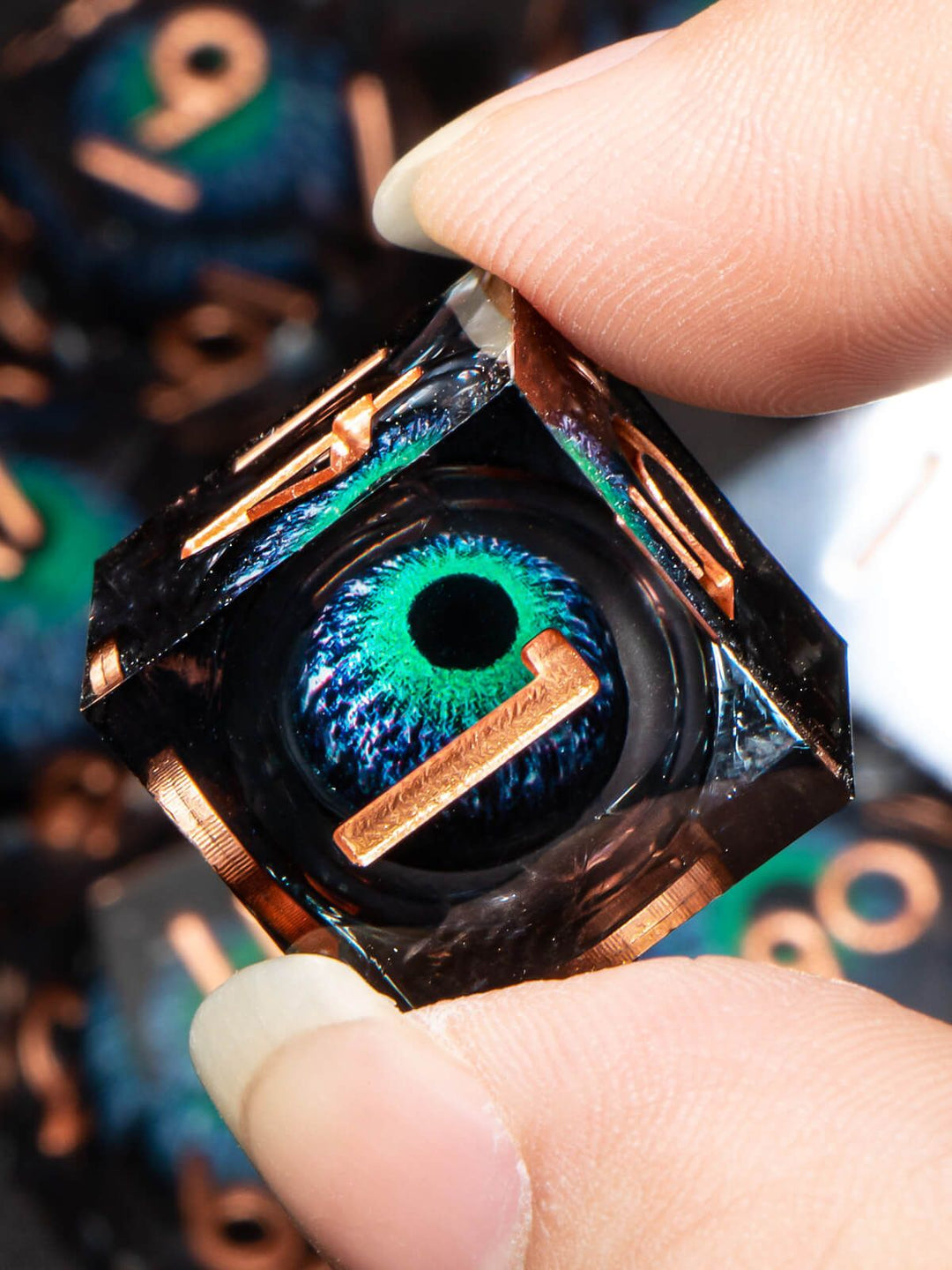 7pc DnD Dice Set Dragon Eye Liquid Core Resin Sharp Edge Dice Set, Dungeons and Dragons Dice Rolling D20 D12 D10 D8 D6 DandD Dice Collection - Madee's Boutique Madee's Boutique DS 10 sided dice 100 sided dice12 sided diceAZ09