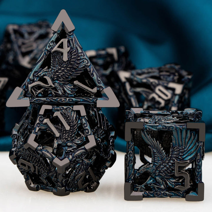 7pc DND Metal Dragon Hollow Dice Set D and D Role Playing Dice Dungeon and Dragon Metal D&D Dice 6 Sided Polyhedral Dice D20 D12 D10 D8 D6 - Madee's Boutique Madee's Boutique DS 10 sided dice 100 sided dice12 sided diceDJ - 23