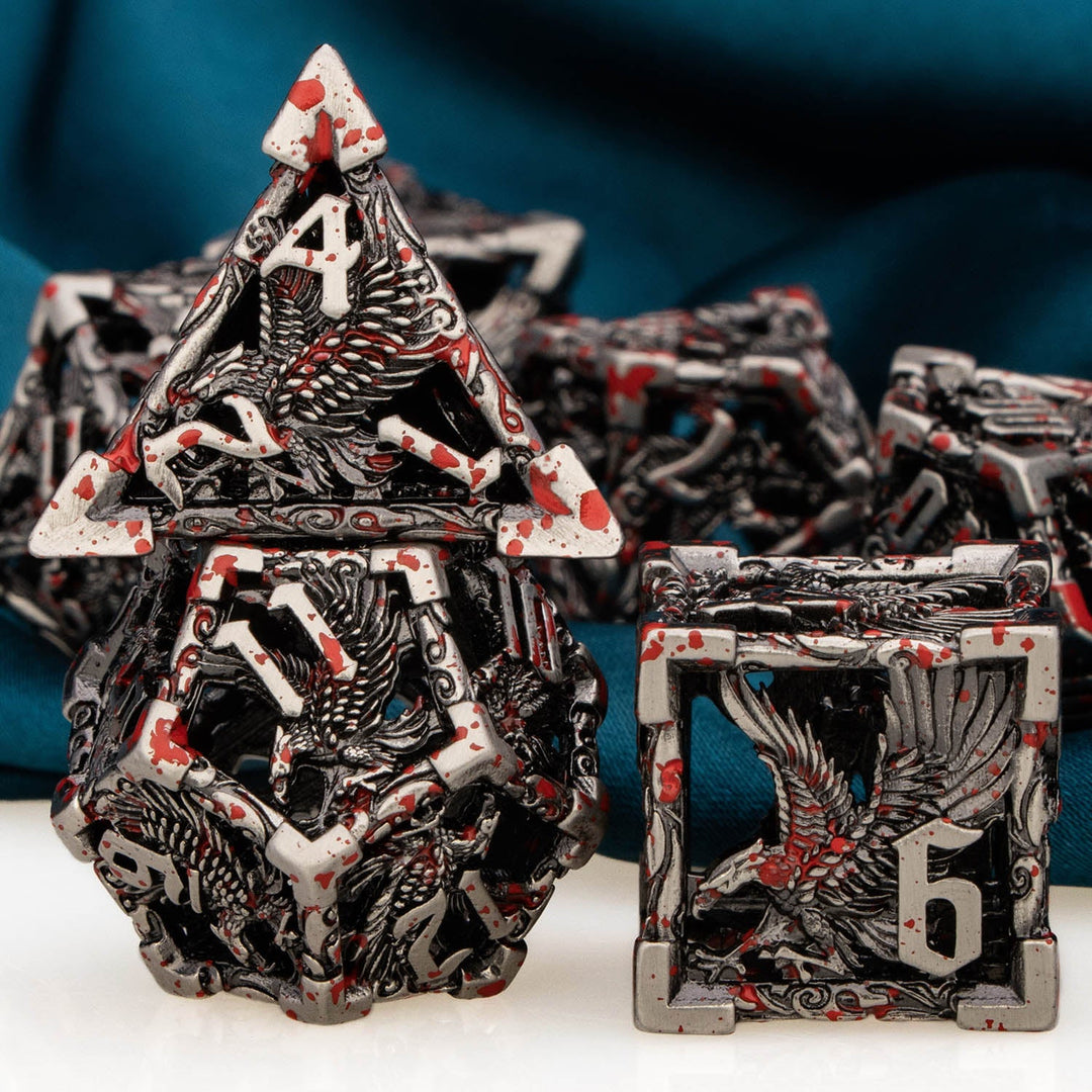 7pc DND Metal Dragon Hollow Dice Set D and D Role Playing Dice Dungeon and Dragon Metal D&D Dice 6 Sided Polyhedral Dice D20 D12 D10 D8 D6 - Madee's Boutique Madee's Boutique DS 10 sided dice 100 sided dice12 sided diceDJ - 20