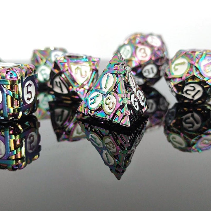 7pc Set DnD Brambles Metal Solid Dice Set D&D Polyhedral Metal Dice RPG Board Game Metal Dice D6 D8 D10 D12 D20 Dungeons and Dragons Metal Dice Collections - Madee's Boutique Madee's Boutique DS 10 sided dice 100 sided dice12 sided diceJS1018 - 7