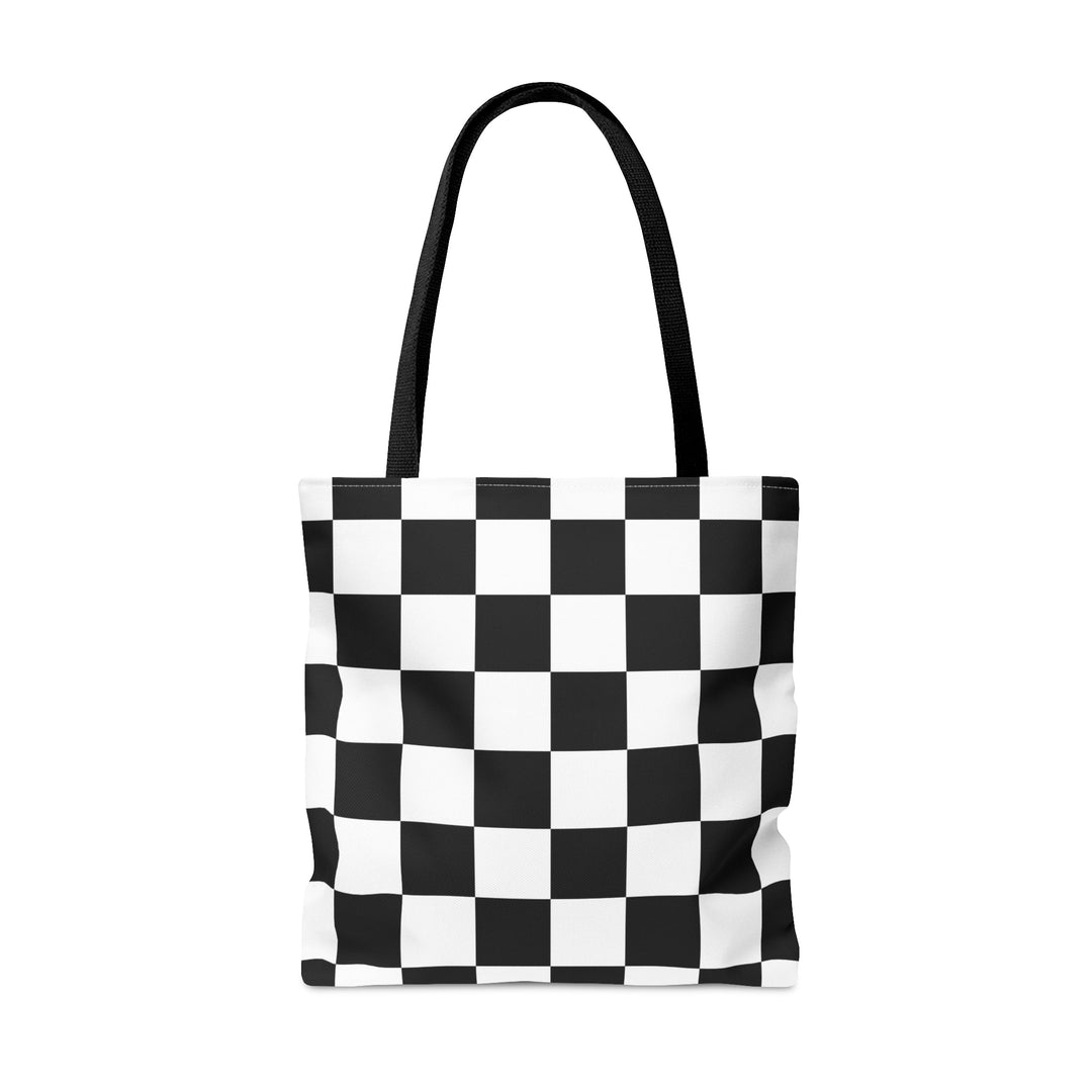 Checkered Tote bag Black and White Small Medium Large - Madee's Boutique Bags Printify Accessories aesthetic tote bagAll Over PrintLarge