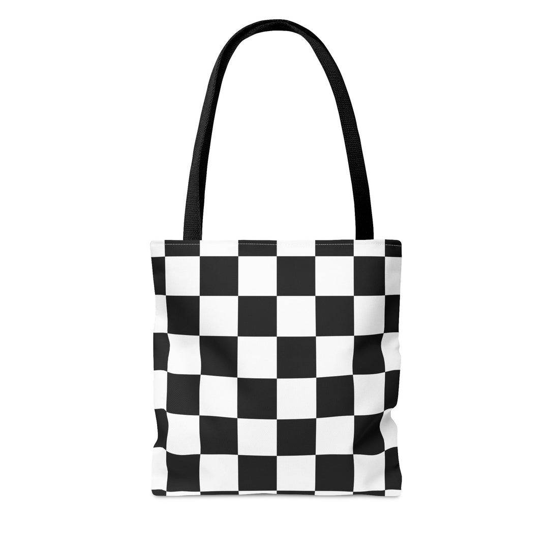 Checkered Tote bag Black and White Small Medium Large - Madee's Boutique Bags Printify Accessories aesthetic tote bagAll Over PrintLarge