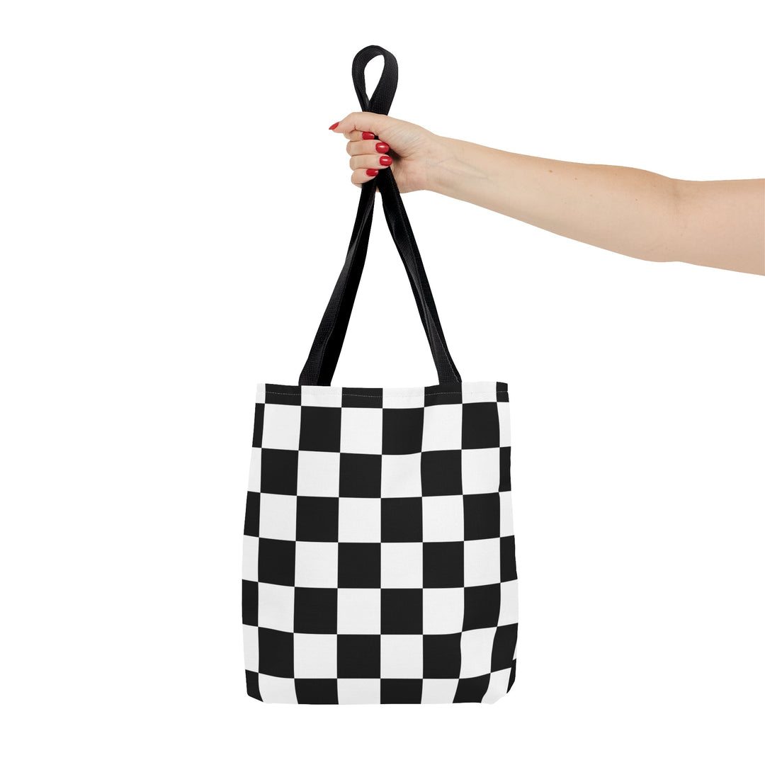 Checkered Tote bag Black and White Small Medium Large - Madee's Boutique Bags Printify Accessories aesthetic tote bagAll Over PrintSmall