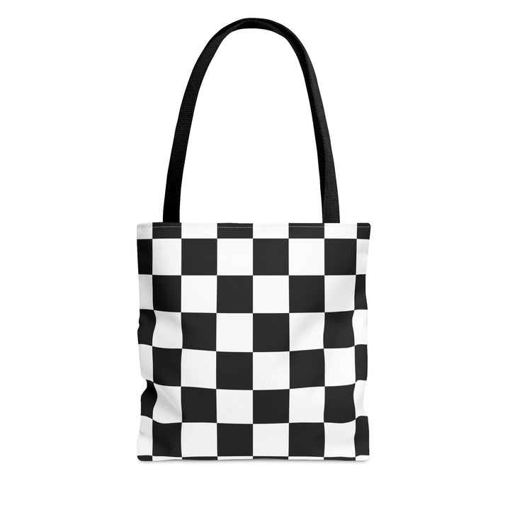Checkered Tote bag Black and White Small Medium Large - Madee's Boutique Bags Printify Accessories aesthetic tote bagAll Over PrintMedium