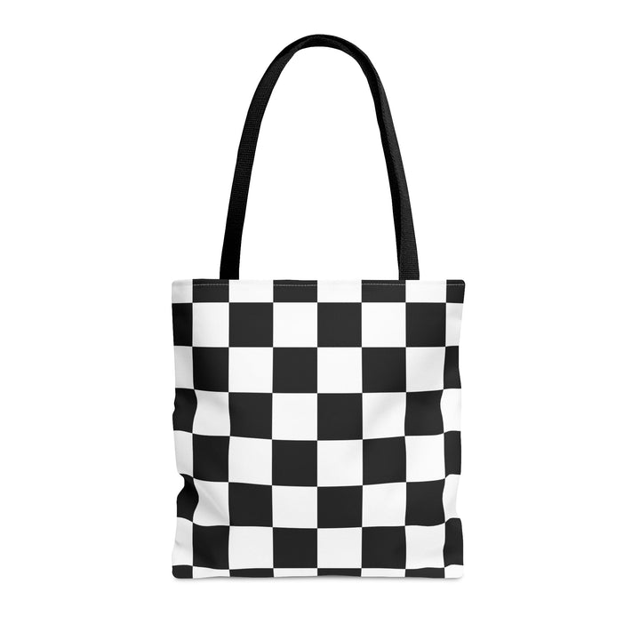 Checkered Tote bag Black and White Small Medium Large - Madee's Boutique Bags Printify Accessories aesthetic tote bagAll Over PrintMedium