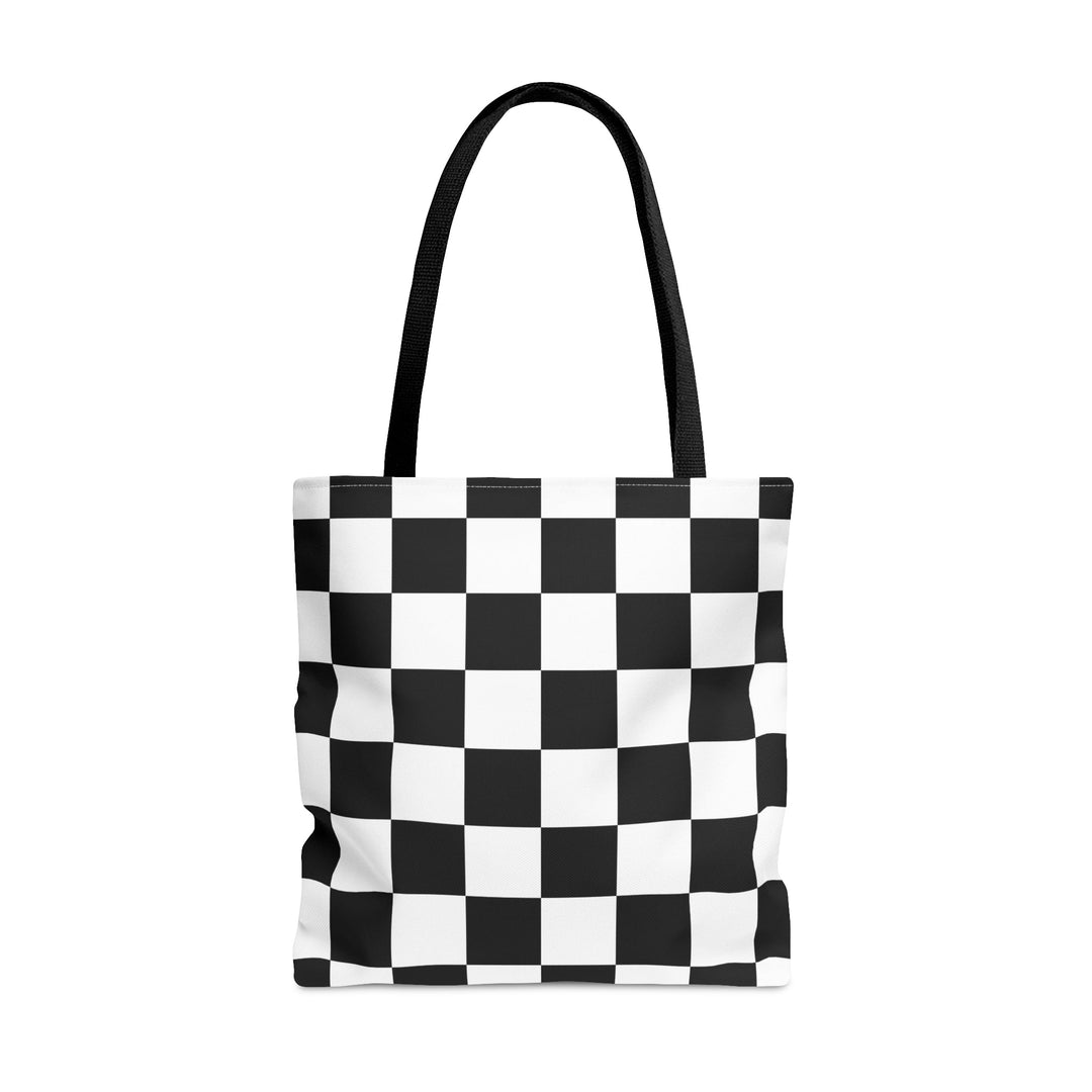 Checkered Tote bag Black and White Small Medium Large - Madee's Boutique Bags Printify Accessories aesthetic tote bagAll Over PrintLarge