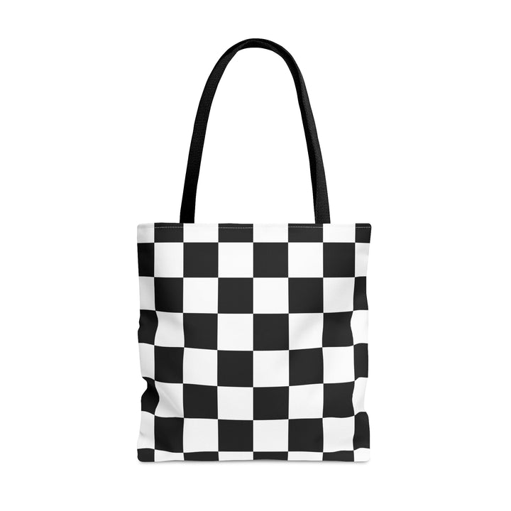 Checkered Tote bag Black and White Small Medium Large - Madee's Boutique Bags Printify Accessories aesthetic tote bagAll Over PrintLarge