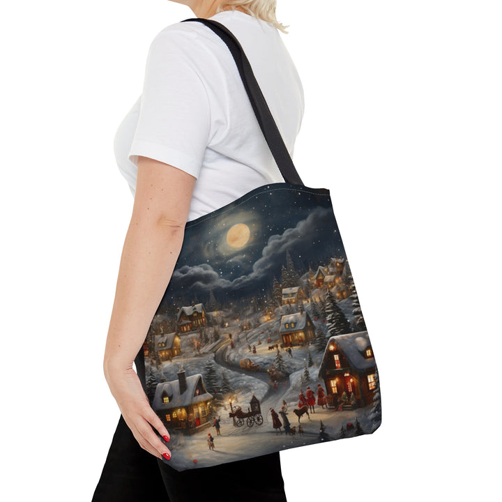 Christmas Landscape Large Tote Bag Small Medium Large MADEE'S BOUTIQUE - Madee's Boutique Bags Printify Accessories aesthetic gift bagaesthetic tote bagMedium