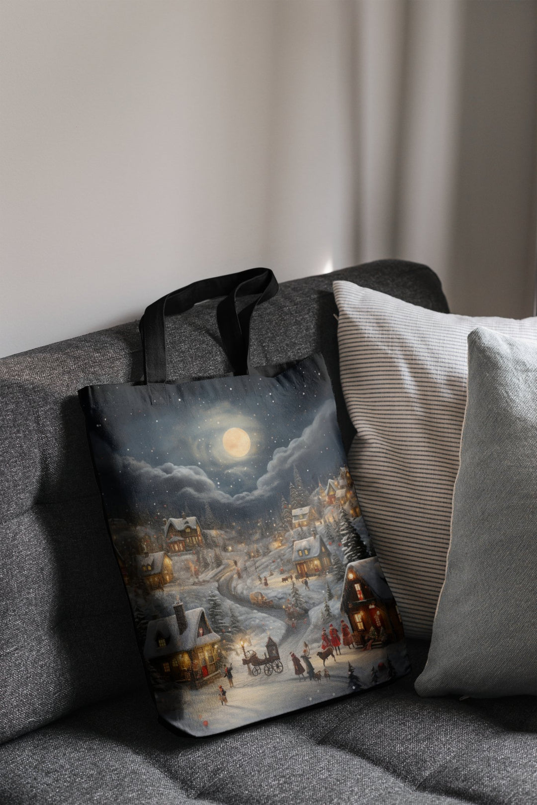 Christmas Landscape Large Tote Bag Small Medium Large MADEE'S BOUTIQUE - Madee's Boutique Bags Printify Accessories aesthetic gift bagaesthetic tote bagSmall