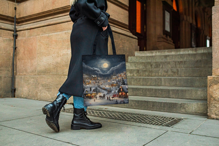 Christmas Landscape Large Tote Bag Small Medium Large MADEE'S BOUTIQUE - Madee's Boutique Bags Printify Accessories aesthetic gift bagaesthetic tote bagSmall