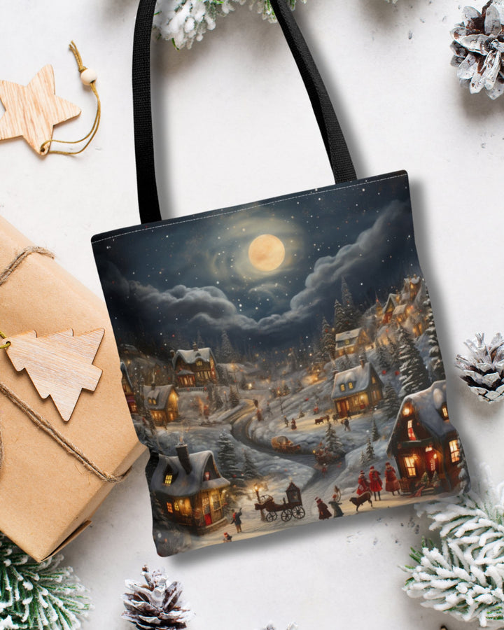 Christmas Landscape Large Tote Bag Small Medium Large MADEE'S BOUTIQUE - Madee's Boutique Bags Printify Accessories aesthetic gift bagaesthetic tote bagSmall