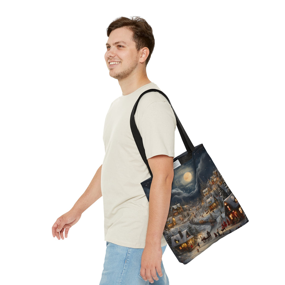 Christmas Landscape Large Tote Bag Small Medium Large MADEE'S BOUTIQUE - Madee's Boutique Bags Printify Accessories aesthetic gift bagaesthetic tote bagMedium
