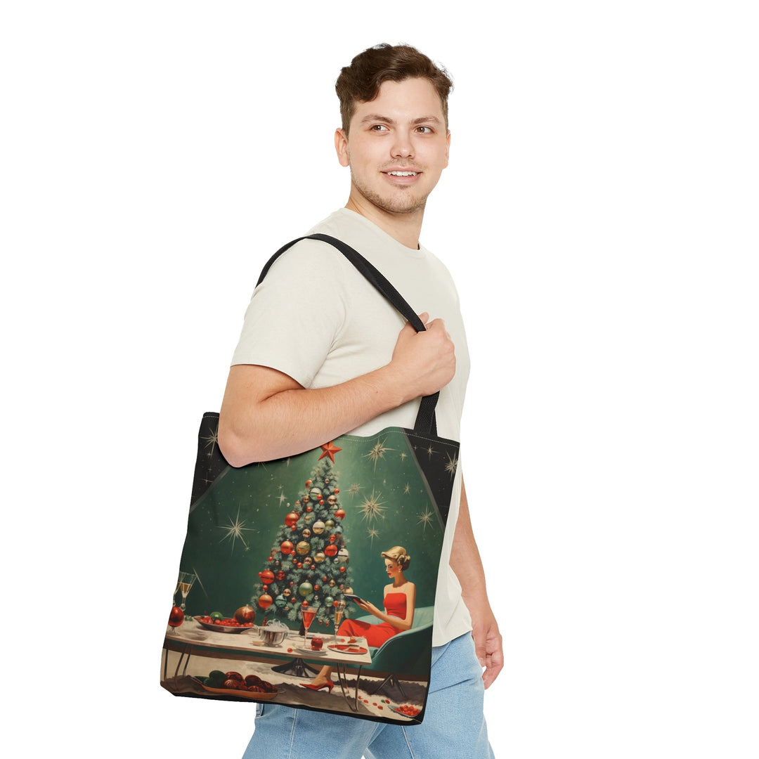 Christmas Mid Century Tote bag Small Medium Large MADEE'S EXCLUSIVES - Madee's Boutique Bags Printify Accessories aesthetic tote bagAll Over PrintSmall