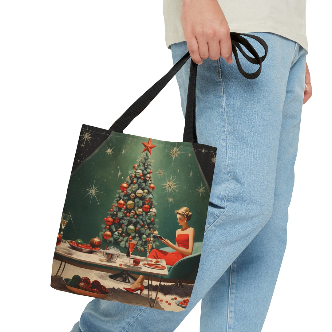 Christmas Mid Century Tote bag Small Medium Large MADEE'S EXCLUSIVES - Madee's Boutique Bags Printify Accessories aesthetic tote bagAll Over PrintSmall