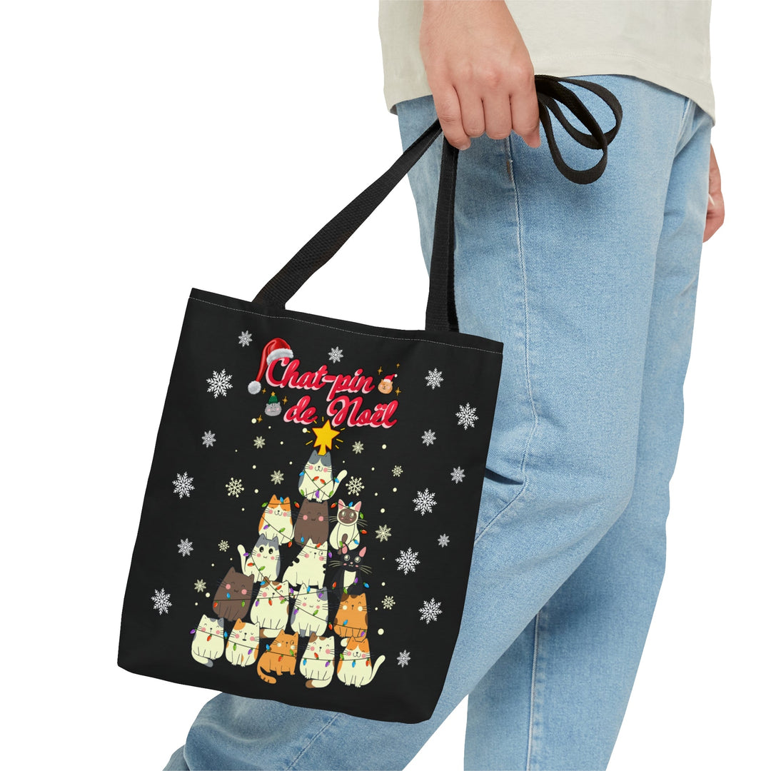 Christmas Cats Tote Bag "Chat - pin Noël" Small Medium Large - Madee's Boutique Bags Printify Accessories aesthetic bagaesthetic tote bagSmall