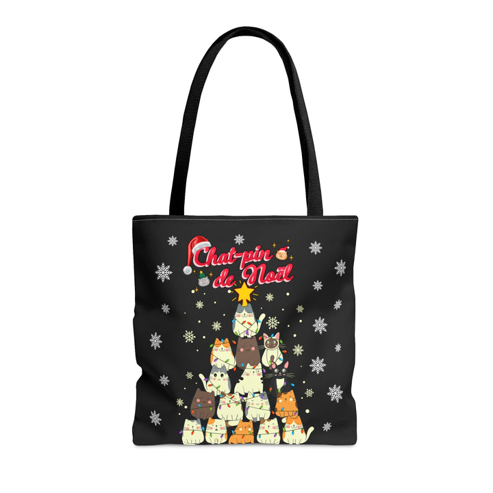 Christmas Cats Tote Bag "Chat - pin Noël" Small Medium Large - Madee's Boutique Bags Printify Accessories aesthetic bagaesthetic tote bagMedium