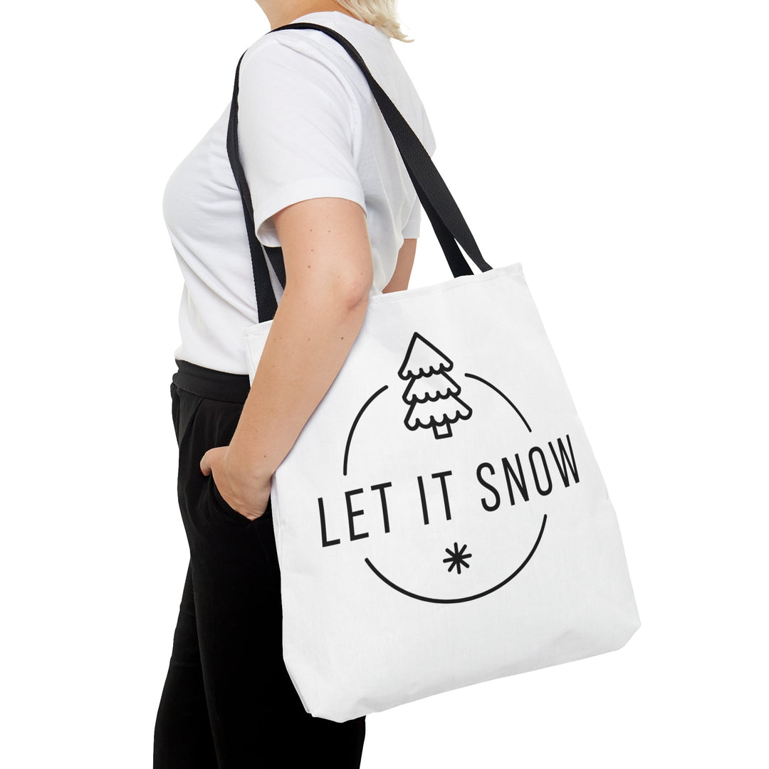 Christmas Tote Bag Let It Snow Joyful Small Medium Large - Madee's Boutique Bags Printify Accessories aesthetic tote bagAll Over PrintSmall