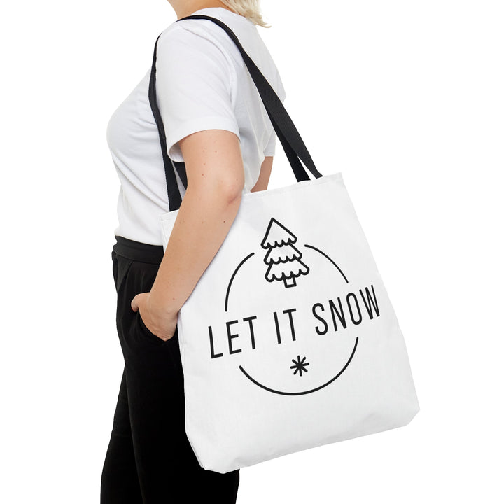 Christmas Tote Bag Let It Snow Joyful Small Medium Large - Madee's Boutique Bags Printify Accessories aesthetic tote bagAll Over PrintSmall