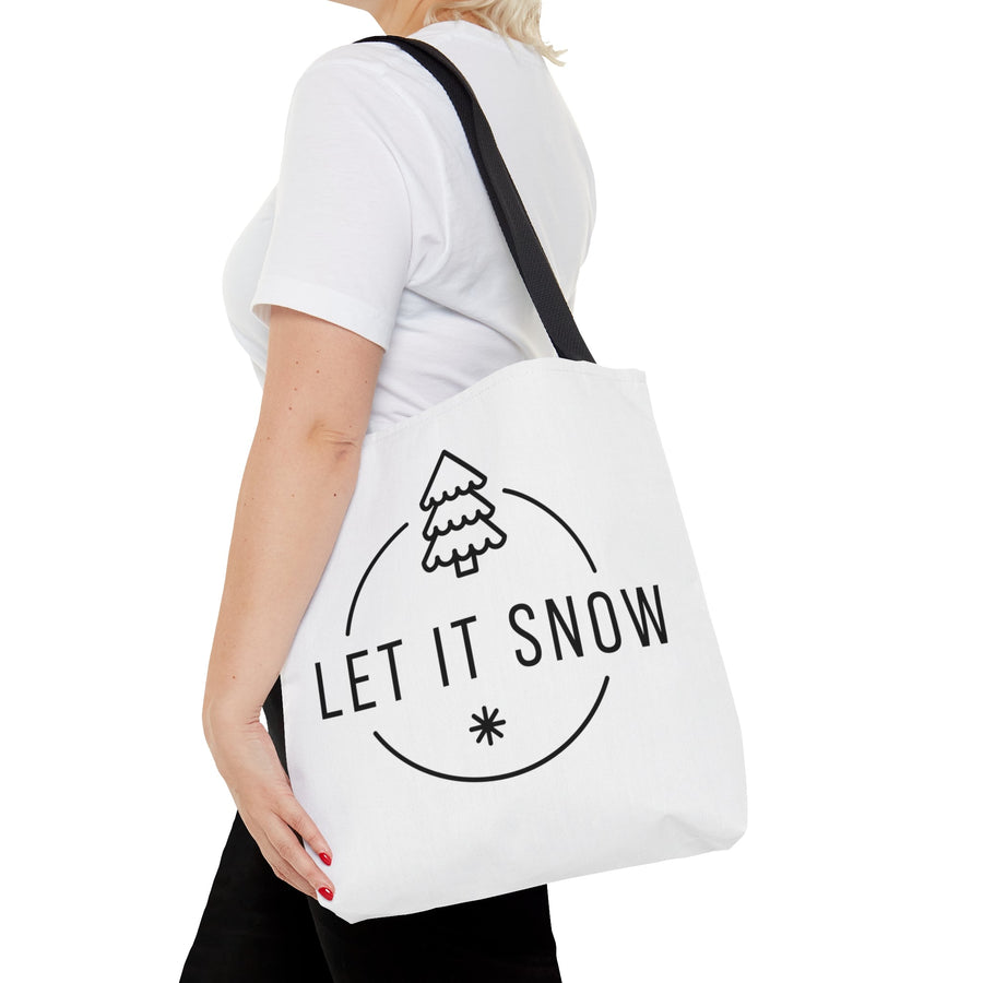 Christmas Tote Bag Let It Snow Joyful Small Medium Large - Madee's Boutique Bags Printify Accessories aesthetic tote bagAll Over PrintSmall