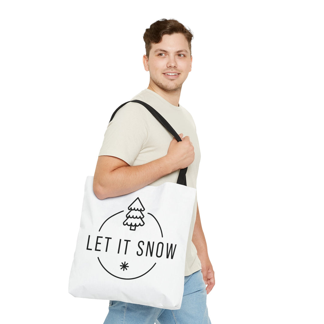 Christmas Tote Bag Let It Snow Joyful Small Medium Large - Madee's Boutique Bags Printify Accessories aesthetic tote bagAll Over PrintSmall