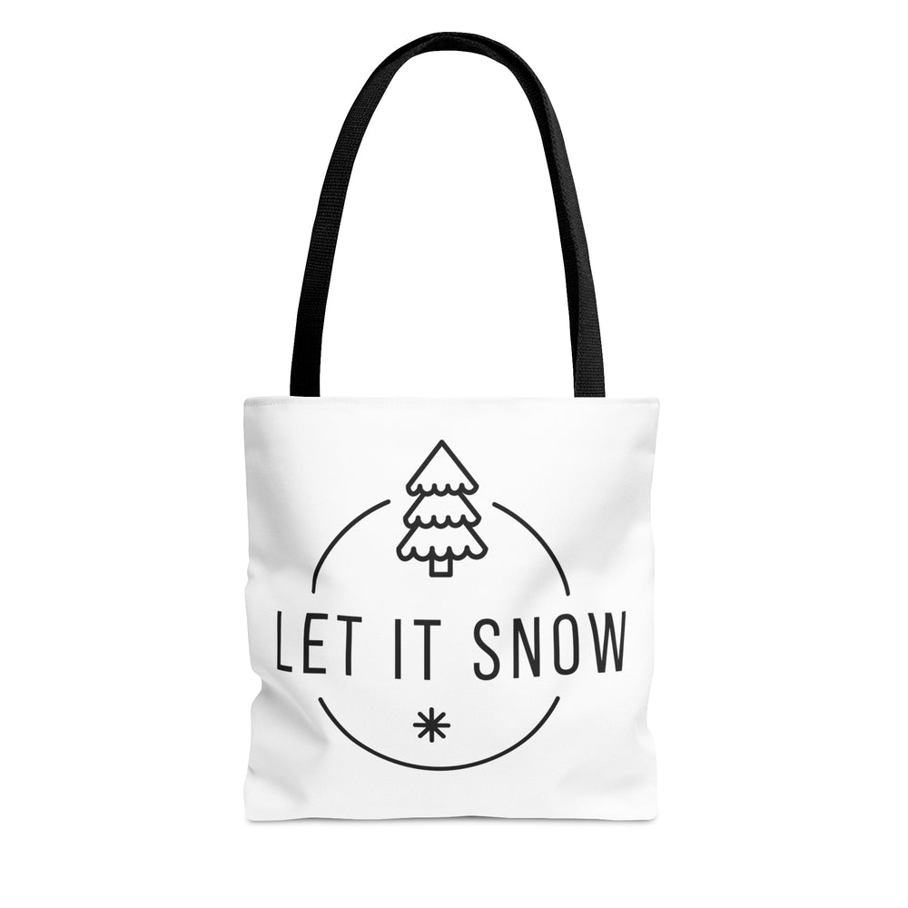 Christmas Tote Bag Let It Snow Joyful Small Medium Large - Madee's Boutique Bags Printify Accessories aesthetic tote bagAll Over PrintSmall