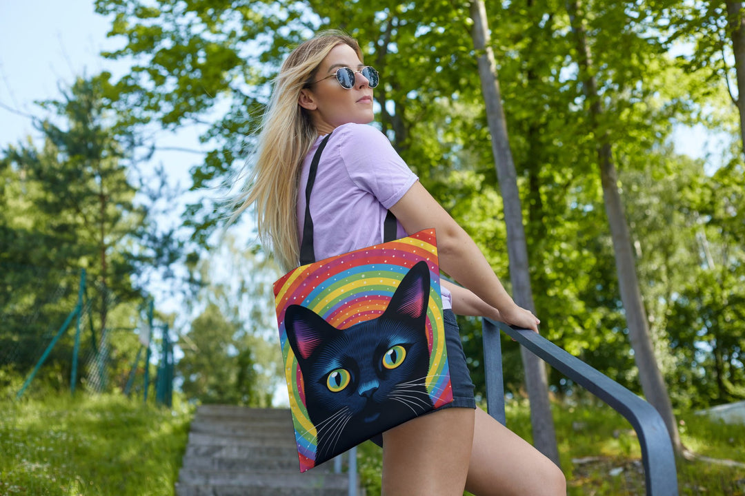 Rainbow Cat Tote Bag Small Medium Large MADEE'S EXCLUSIVES - Madee's Boutique Bags Printify Accessories aesthetic tote bagAll Over PrintSmall