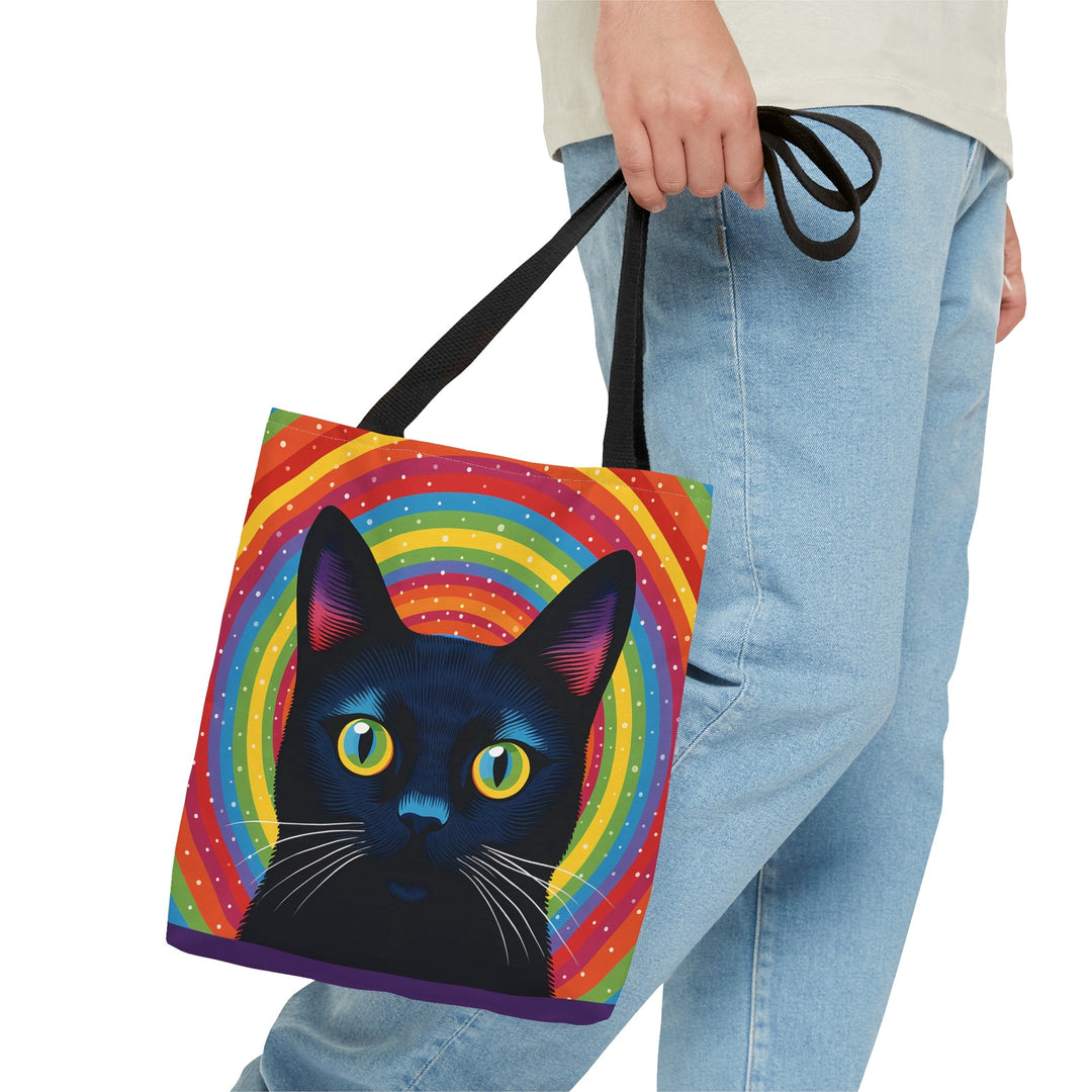 Rainbow Cat Tote Bag Small Medium Large MADEE'S EXCLUSIVES - Madee's Boutique Bags Printify Accessories aesthetic tote bagAll Over PrintLarge